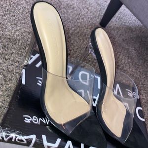 Black clear heels